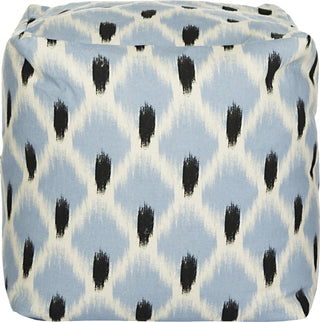 Safavieh Pierre Pouf Light Blue and Black Natural Furniture main image