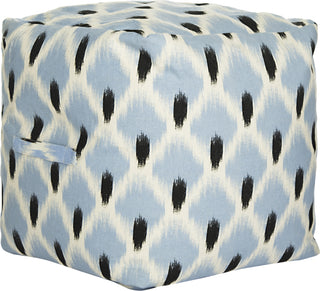 Safavieh Pierre Pouf Light Blue and Black Natural Furniture 