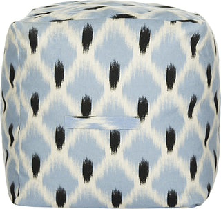 Safavieh Pierre Pouf Light Blue and Black Natural Furniture 