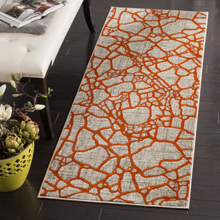 Safavieh Porcello PRL7737F Light Grey/Orange Area Rug 