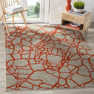 Safavieh Porcello PRL7737F Light Grey/Orange Area Rug 