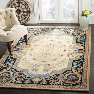 Safavieh Savonnerie 116 Ivory/Navy Area Rug Room Scene Feature