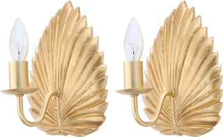 Safavieh Adonis Wall Sconce Gold Leaf Lamp Mirror 