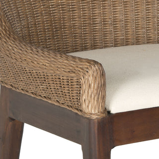 Safavieh Franco Rattan Sloping Chair Brown Furniture 