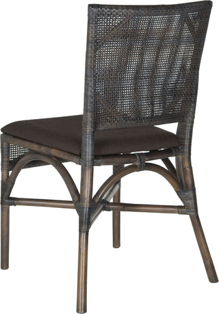 Safavieh Capri 17''H Rattan Side Chair Dark Brown Furniture 