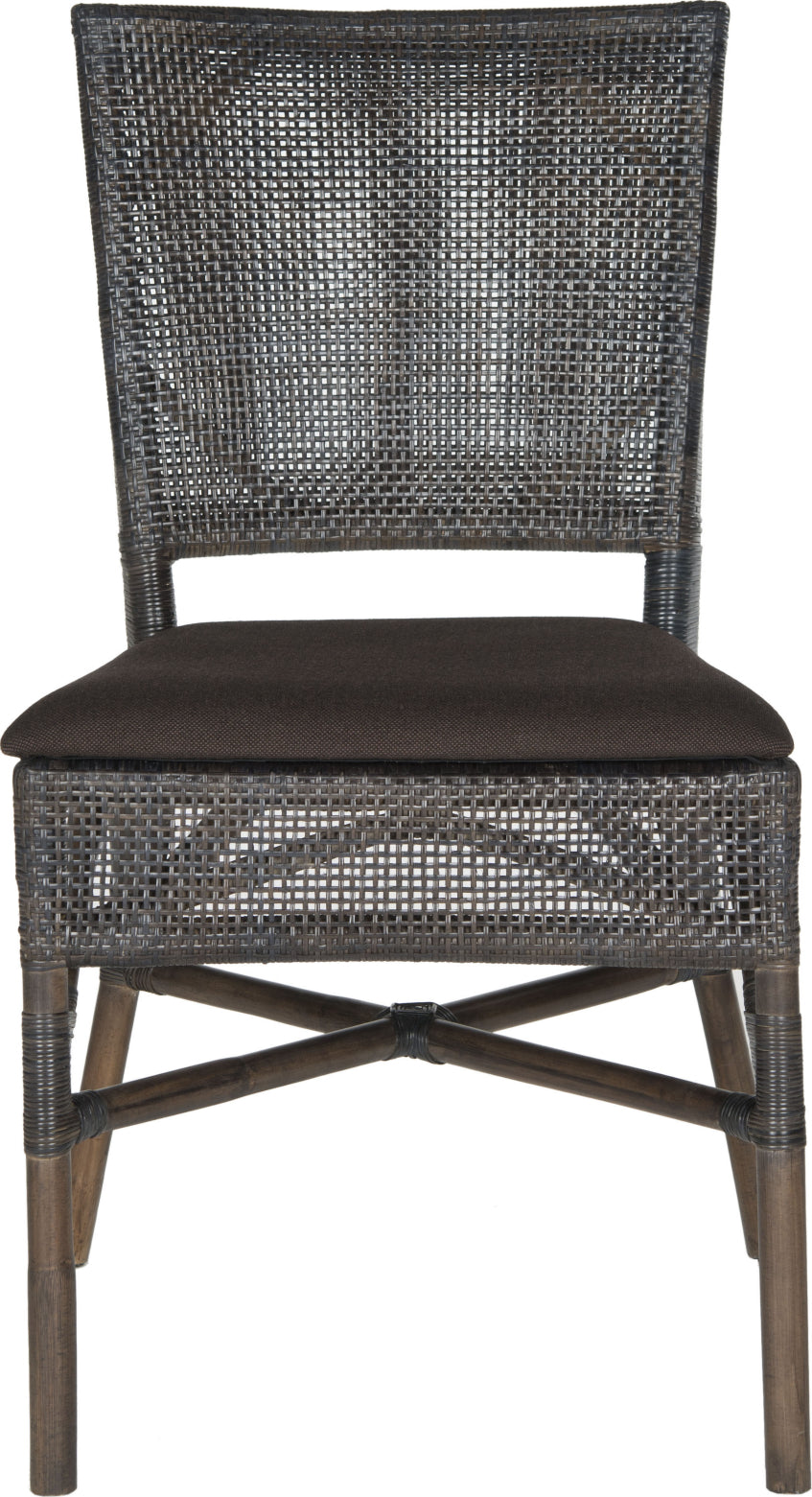 Safavieh Capri 17''H Rattan Side Chair Dark Brown Furniture main image