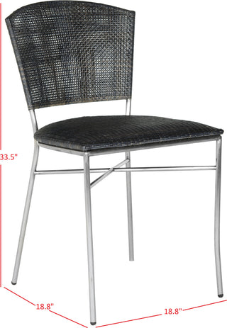 Safavieh Melita 18''H Rattan Side Chair Black Furniture 