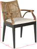 Safavieh Gianni Arm Chair Brown and White Furniture 
