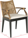 Safavieh Gianni Arm Chair Brown and White Furniture 