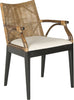 Safavieh Gianni Arm Chair Brown and White Furniture 