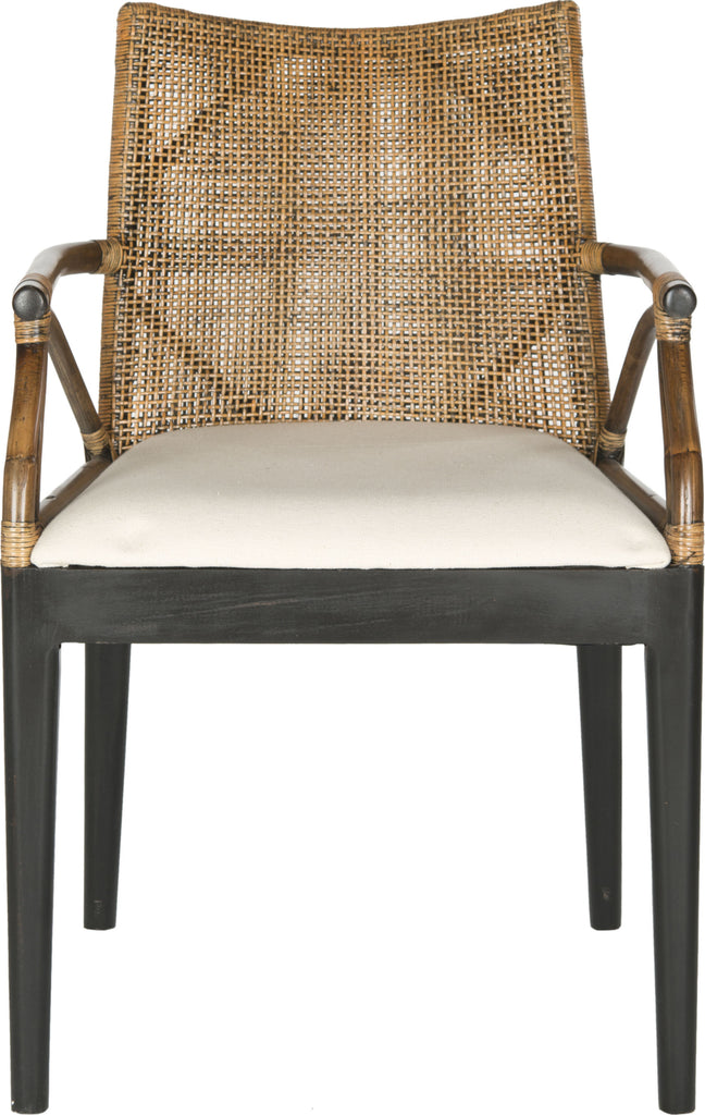 Safavieh Gianni Arm Chair Brown and White Furniture main image