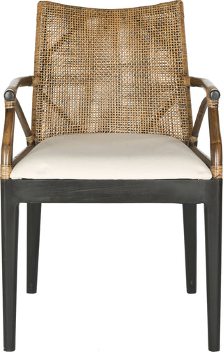 Safavieh Gianni Arm Chair Brown and White Furniture main image