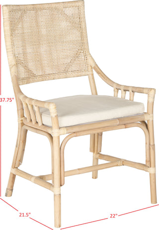 Safavieh Donatella Rattan Chair Natural White Wash Furniture 