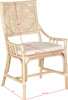 Safavieh Donatella Rattan Chair Natural White Wash Furniture 