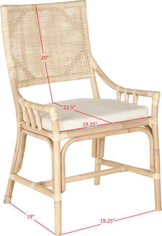 Safavieh Donatella Rattan Chair Natural White Wash Furniture 