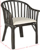 Safavieh Gino Arm Chair Black and White Furniture 