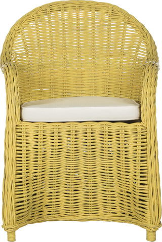 Safavieh Callista Wicker Club Chair Yellow Furniture main image