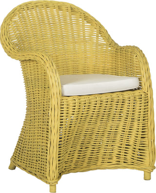 Safavieh Callista Wicker Club Chair Yellow Furniture 