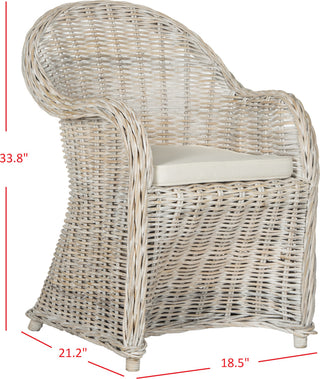 Safavieh Callista Wicker Club Chair White Wash Furniture 