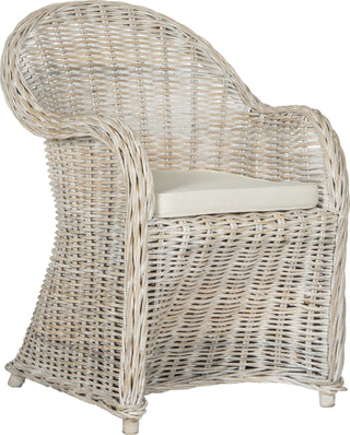 Safavieh Callista Wicker Club Chair White Wash Furniture 