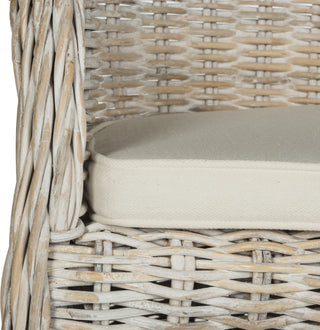 Safavieh Callista Wicker Club Chair White Wash Furniture 