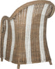 Safavieh Hemi Striped Wicker Club Chair Brown and White Furniture 