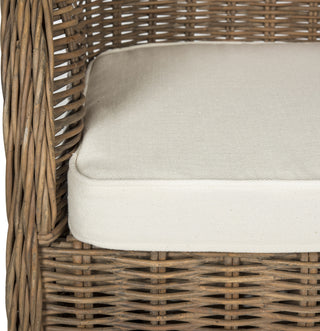 Safavieh Hemi Striped Wicker Club Chair Brown and White Furniture 