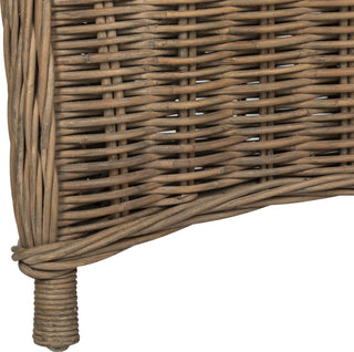 Safavieh Hemi Striped Wicker Club Chair Brown and White Furniture 