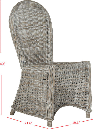 Safavieh Idola 19''H Wicker Dining Chair White Wash Furniture 