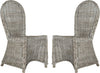 Safavieh Idola 19''H Wicker Dining Chair White Wash Furniture 