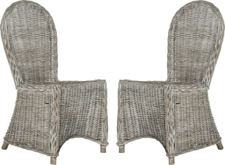 Safavieh Idola 19''H Wicker Dining Chair White Wash Furniture 