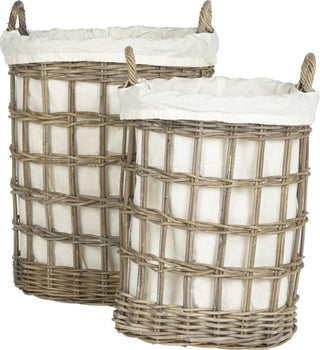 Safavieh Adisa Wicker Storage Hamper-Two In One Natural Furniture main image