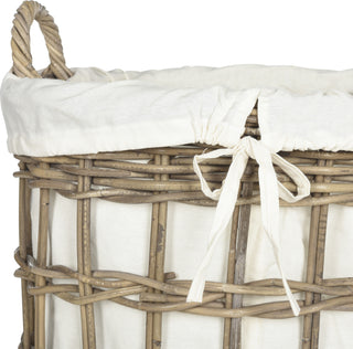 Safavieh Adisa Wicker Storage Hamper-Two In One Natural Furniture 