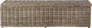 Safavieh Caius Wicker Bench With Storage Natural Furniture main image