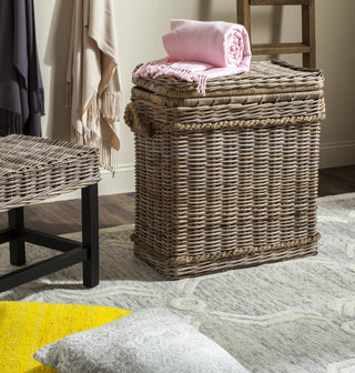 Safavieh Sidonie Wicker Storage Hamper Natural Furniture  Feature