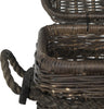 Safavieh Sidonie Wicker Storage Hamper Dark Brown Furniture 