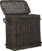 Safavieh Sidonie Wicker Storage Hamper Dark Brown Furniture 
