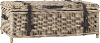 Safavieh Navarro Rattan Coffee Table Trunk Grey Furniture 