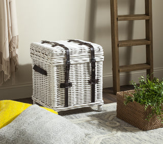 Safavieh Kacia Wicker Side Trunk White Furniture  Feature