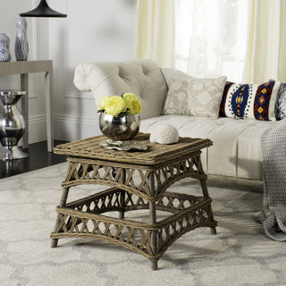 Safavieh Sora Wicker Accent Table Natural Furniture  Feature