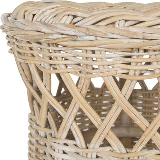 Safavieh Desta Wicker Round Table Natural Furniture 