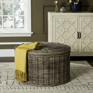 Safavieh Jesse Wicker Storage Coffee Table Grey Furniture 