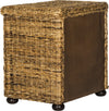 Safavieh Magi Natural Brown Wicker Nightstand With Drawer and 8''H Storage Abaca Furniture 