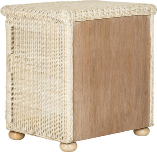 Safavieh Adira Natural White Wash Wicker Nightstand With Drawer and 8''H Storage Furniture 