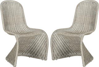 Safavieh Tana Wicker Side Chair Antique Grey Furniture 