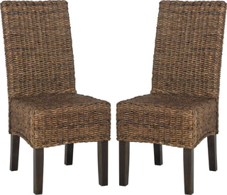 Safavieh Avita 18''H Wicker Dining Chair Brown Furniture 