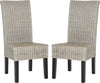 Safavieh Arjun 18''H Wicker Dining Chair Antique Grey Furniture 
