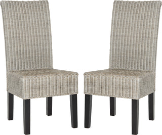 Safavieh Arjun 18''H Wicker Dining Chair Antique Grey Furniture 