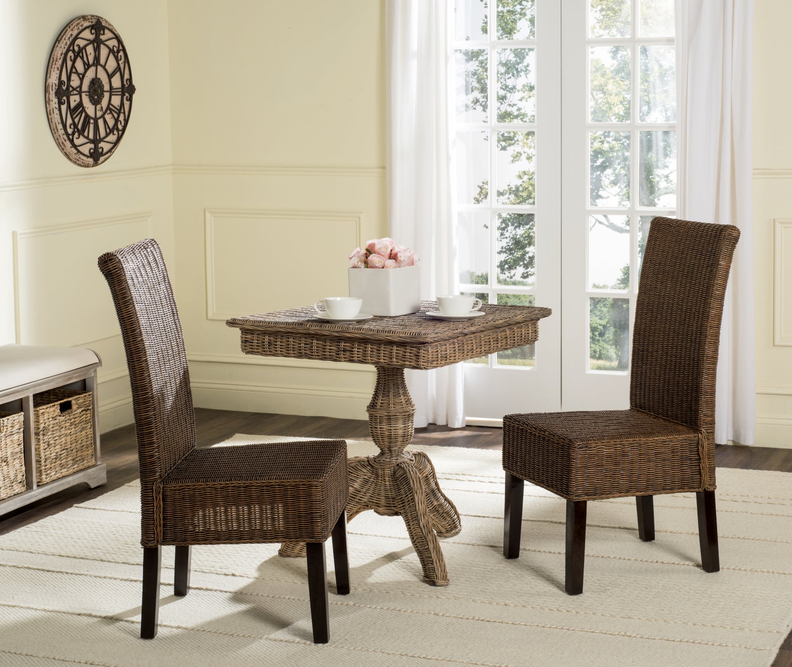 SAFAVIEH Brown Louisville Wicker Chair  Furniture, Living room chairs,  Wood dining chairs