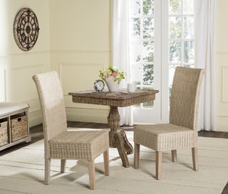 Safavieh Arjun 18''H Wicker Dining Chair White Wash Furniture 